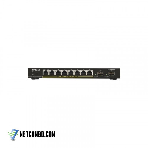 Netgear GS310TP 8-Port Gigabit PoE+ Ethernet Smart Managed Pro Desktop Switch with 2 SFP Ports